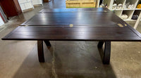 Convertible Space-Saving Black Wood Drop-Leaf Console-to-Dining Table with Architectural X-Base