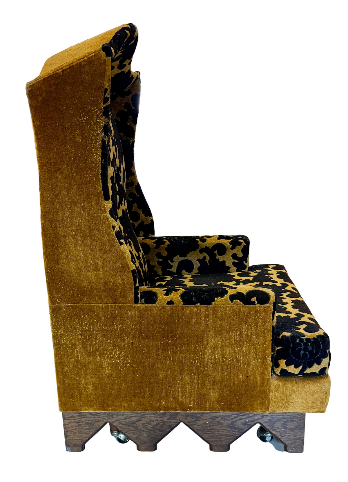 Vintage Statement High-Back Velvet Armchair
