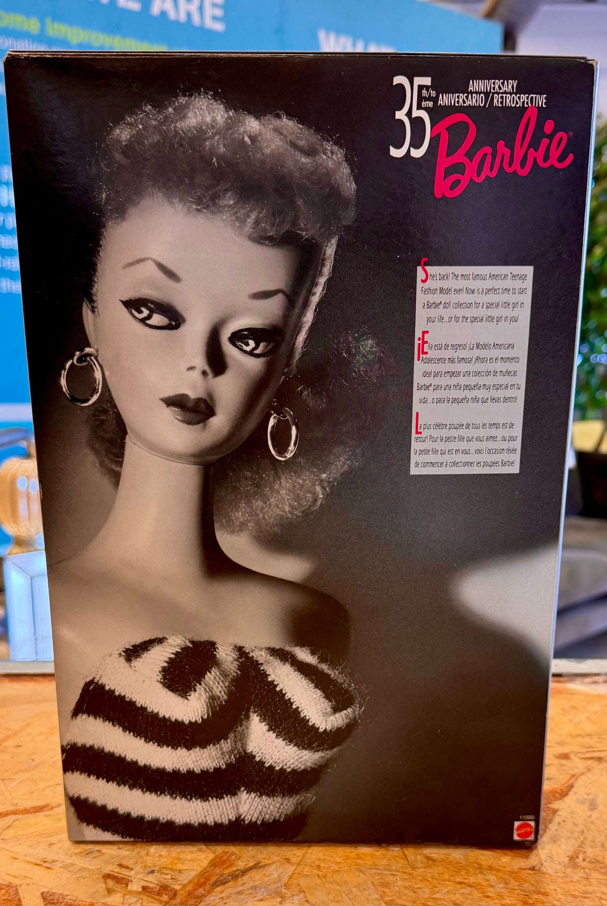 Vintage Mattel 35th Anniversary Barbie Doll #11590 – 1959 Reproduction Ponytail Barbie, Collector Edition in Original Box
