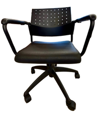 Ergonomic Black Perforated Task and Office Desk Chair with Armrests