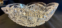 Breathtaking Brilliant Period American Cut Glass Master Bowl — Heavy Crystalline Masterpiece Featuring Complex Hobstar and Fan Motifs