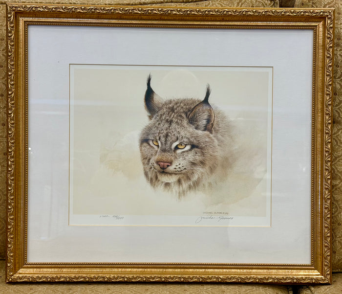 Michael Dumas Signed & Numbered Limited Edition Print "Lynx" – Custom Framed