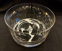 Modernist Heavyweight Crystal Cylinder Centerpiece Bowl – Minimalist Clear Art Glass Statement Piece