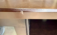 Sturdy Espresso Media Console with Glass Cabinet Doors and Center Drawer