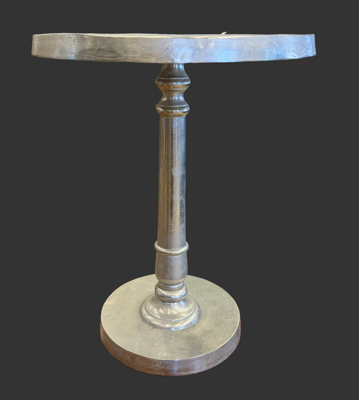 Modern Cast Aluminum Pedestal Side Table - Accent/Bistro Table