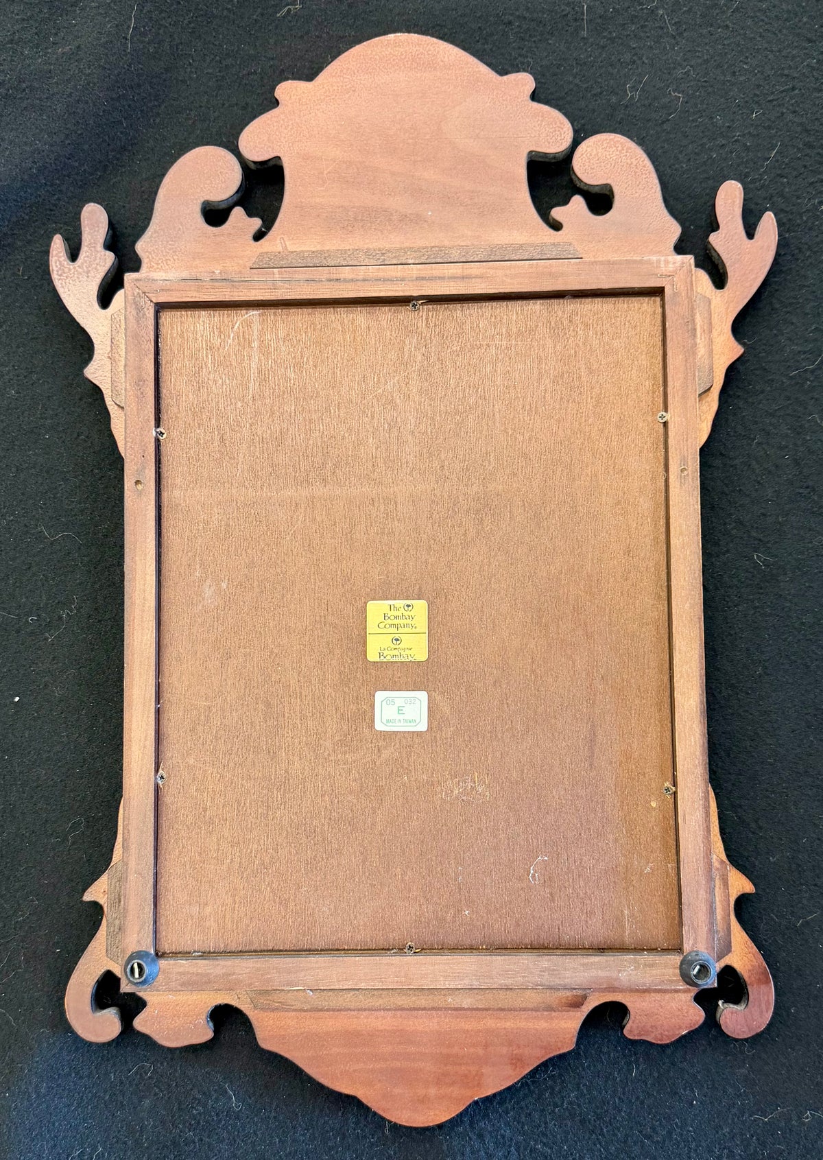Vintage Classic Chippendale Style Mahogany Beveled Wall Mirror by The Bombay Company