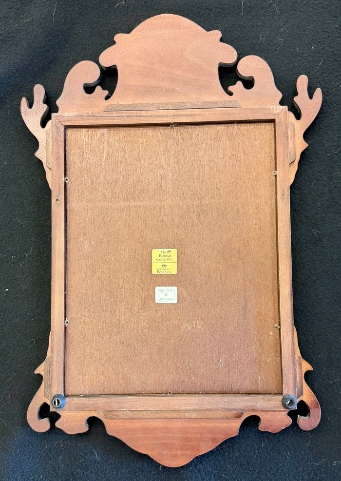 Vintage Classic Chippendale Style Mahogany Beveled Wall Mirror by The Bombay Company