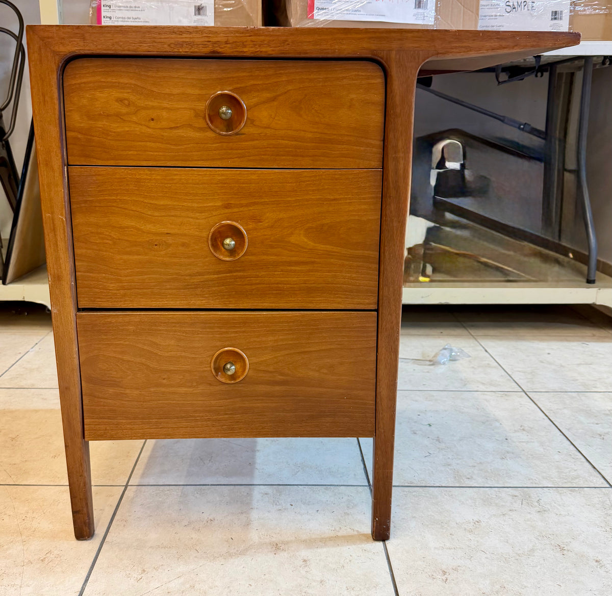 Vintage Mid-Century Modern "Counterpoint" Single Pedestal Desk by John Van Koert for Drexel