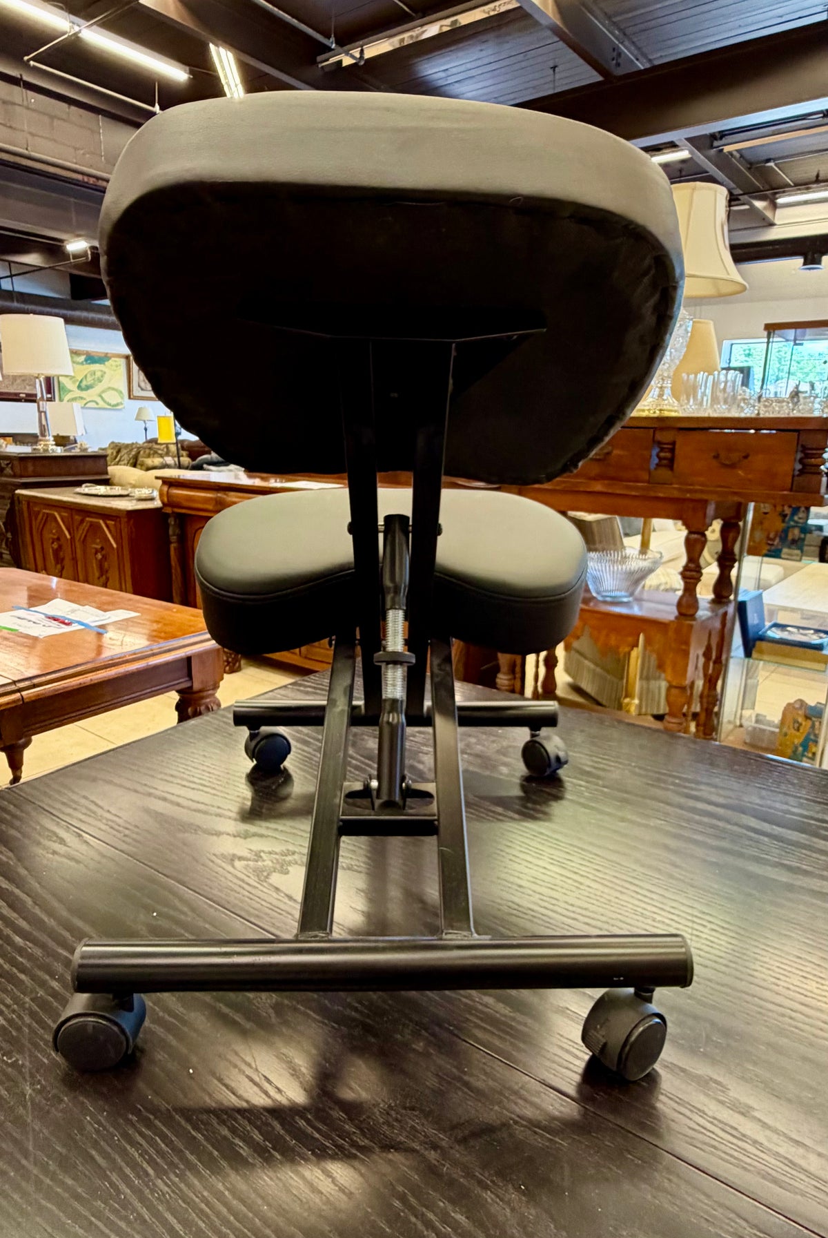 Ergonomic Mobile Kneeling Chair - Adjustable Posture Desk Stool (Black)