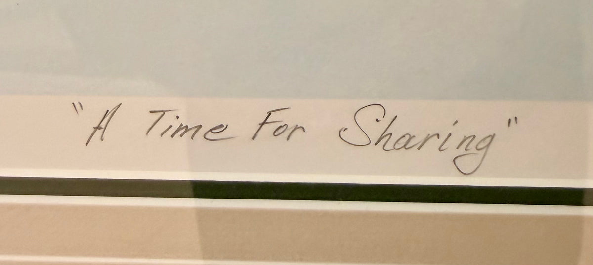 Charming Framed Limited Edition Print: "A Time for Sharing" by Jack Jelilian (Artist Proof 4/75)