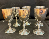 Vintage Art Deco Silver-Plated Cocktail Set - Viking Plate Shaker & 6 Wm. A. Rogers Goblets