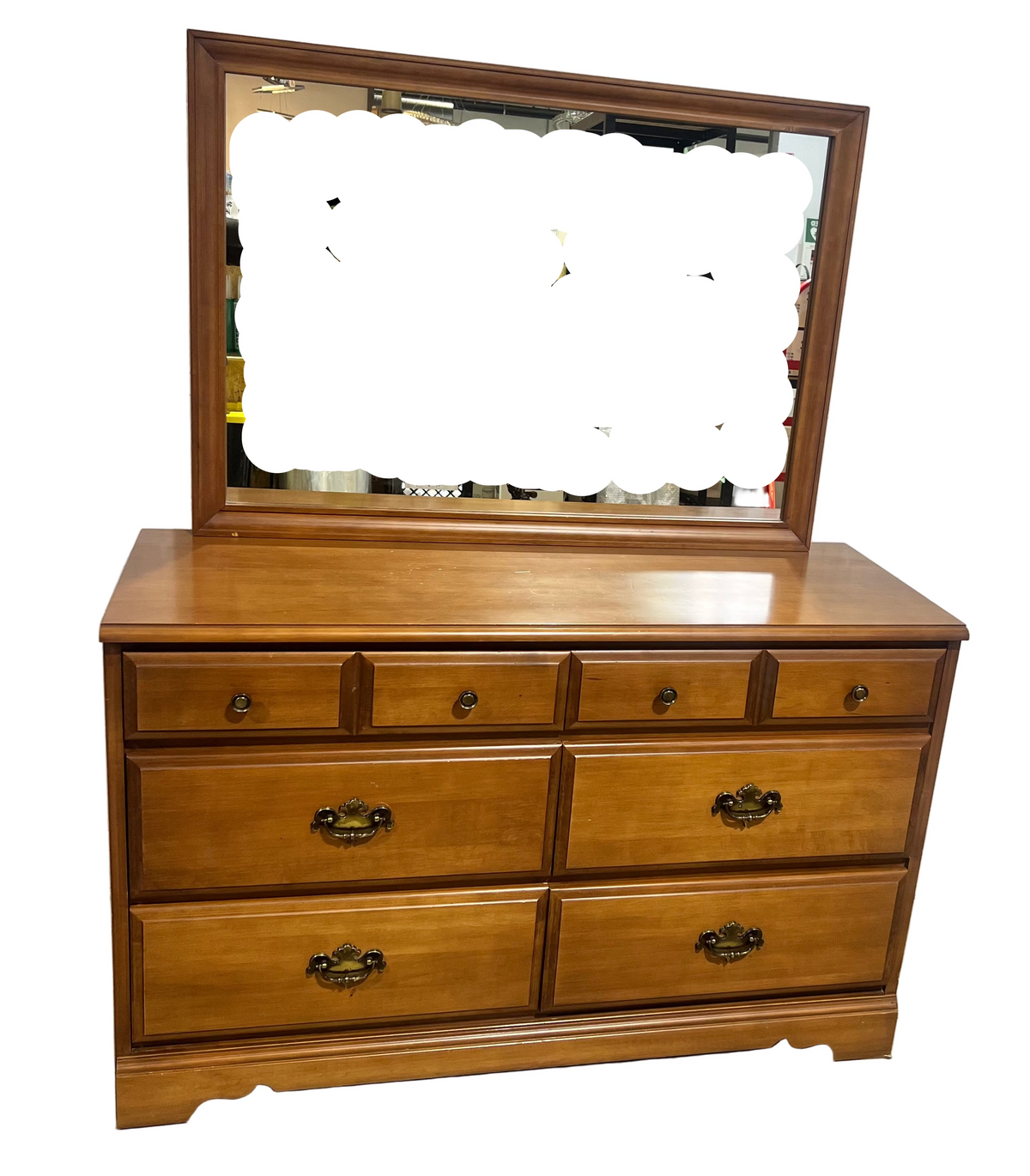 Traditional Maple Dresser With Mirror
