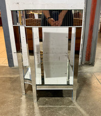 Modern Hollywood Regency Mirrored Side Table – Stepped Deco Design