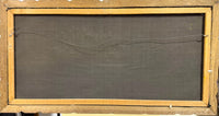 Vintage Velvet Paradise: Luminous Black Velvet Mountain Landscape with Custom Carved Wooden Frame