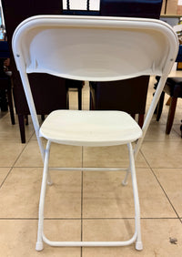 Modern White Resin and Steel Folding Chair
