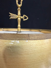Vintage Neoclassical Hollywood Regency Style White and Antique Gold Accent Table Lamp