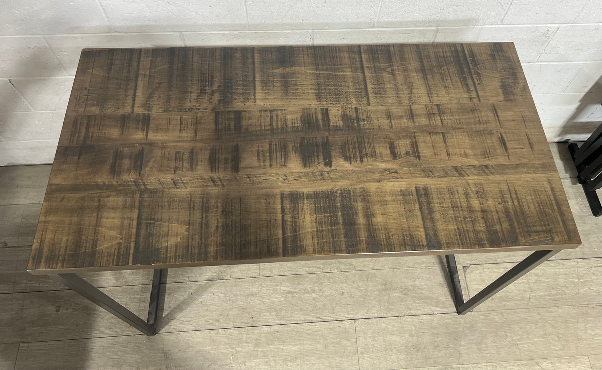 Modern Bar Table - Brown Wood / Metal Frame