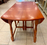 Space Saving Vintage Drop-Leaf Gateleg Dining Table in Warm Honey Finish