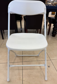 Modern White Resin and Steel Folding Chair