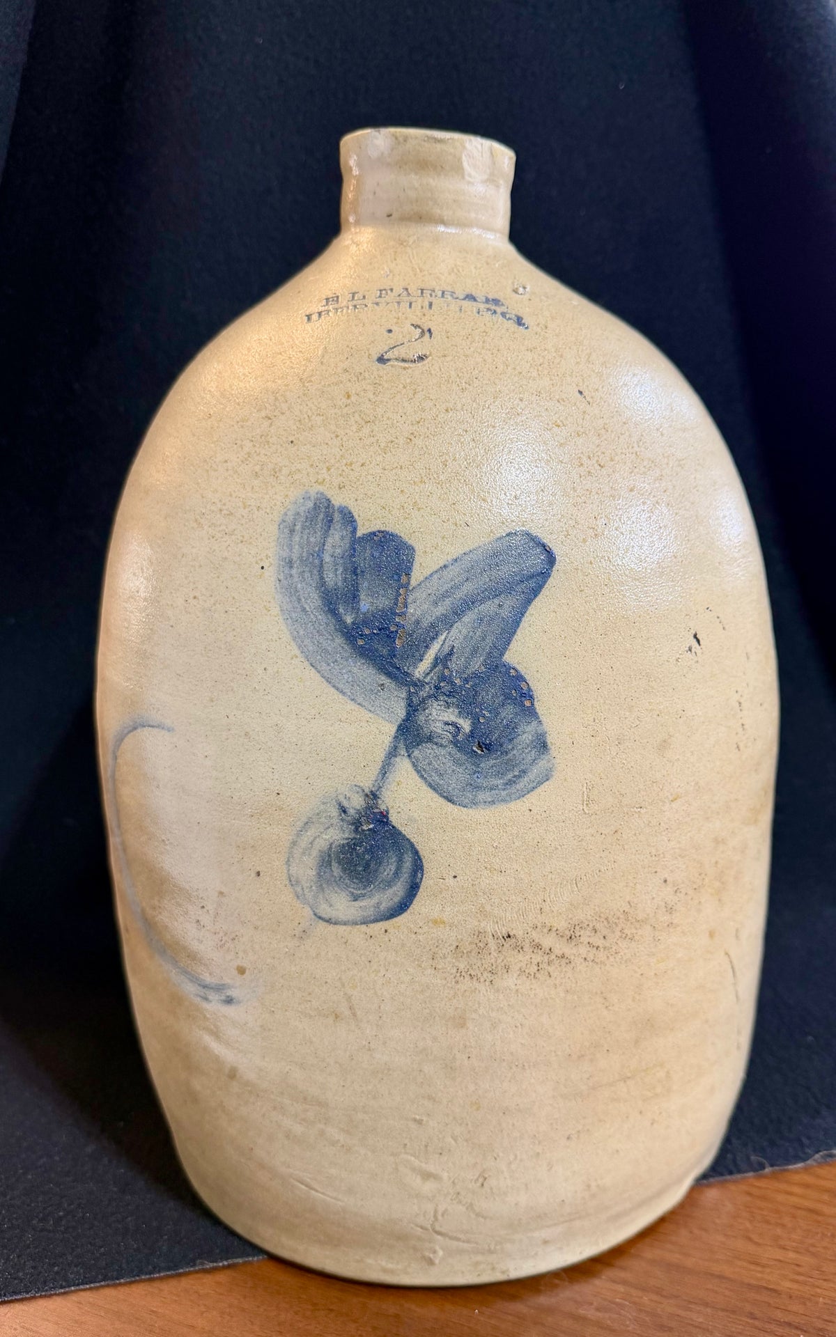 Antique Stoneware Jug by E.L.  Farrar