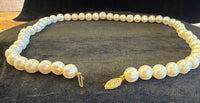 Vintage 14K Yellow Gold and Lustrous Cultured Pearl Strand Necklace