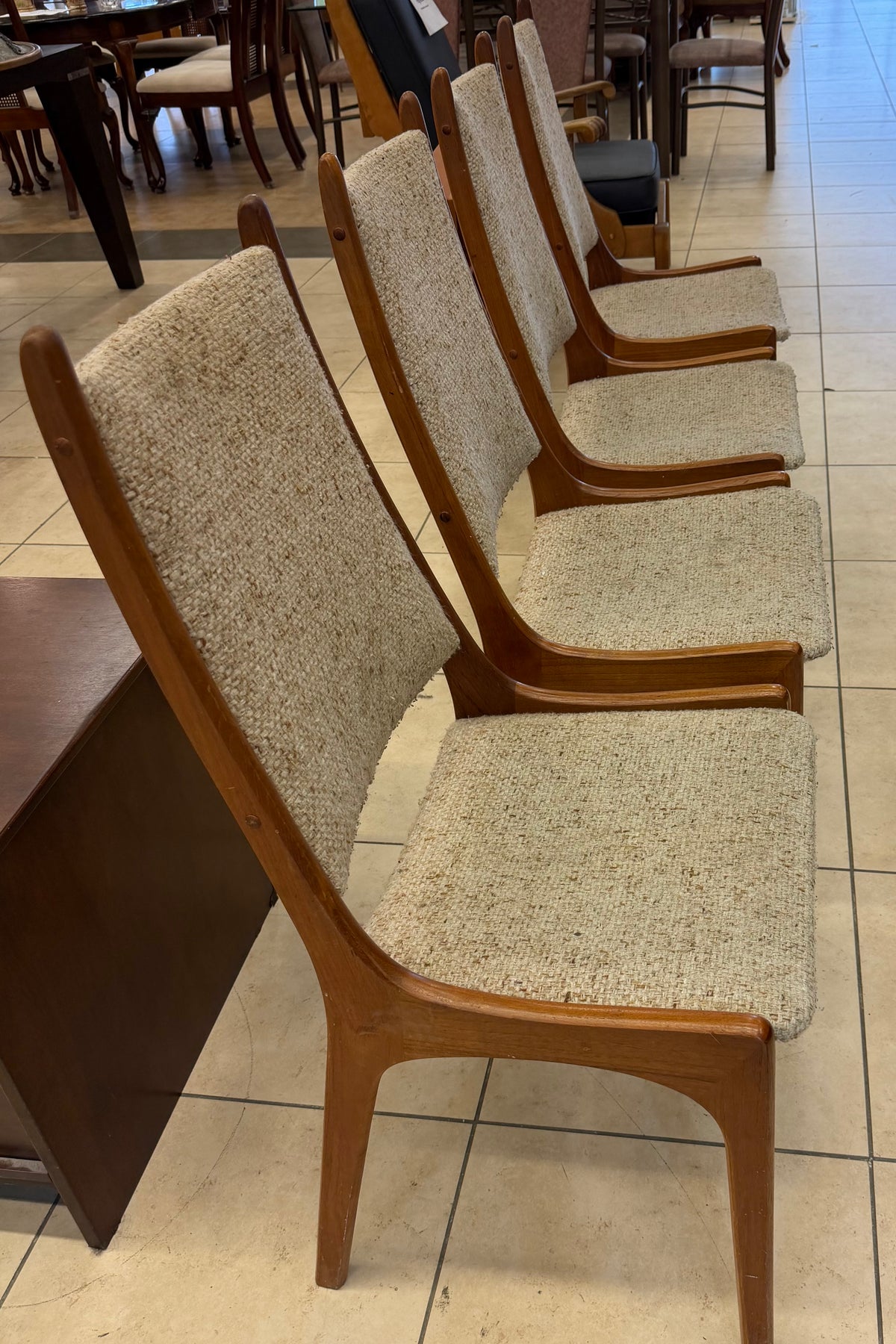 Set of 4 Vintage Mid-Century Teak  Encino Dining Chairs