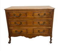 Vintage French Provincial-style wooden dresser With Wheels