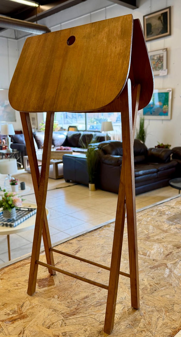 Vintage Mid-Century Modern Teak Folding Snack Table / TV Tray