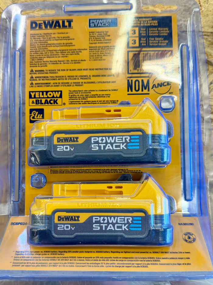 DeWalt 20V MAX Powerstack Compact Battery 2-Pack (DCBP034-2)