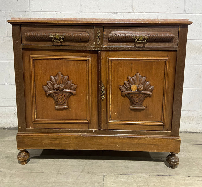 Antique Sideboard With Marble Top