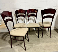 Modern Glass Top Dining Table with 4 chairs (sold as a set)