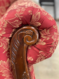 Traditional Red Floral Patterned Loveseat