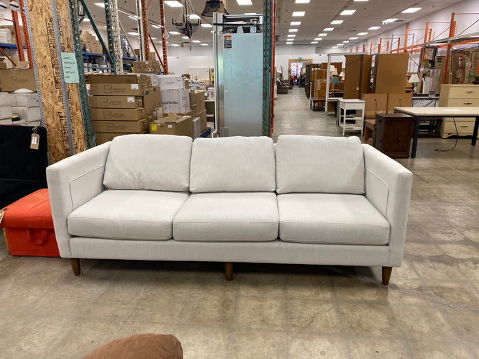 Light Grey Wide Armrests 3 Seater Sofa