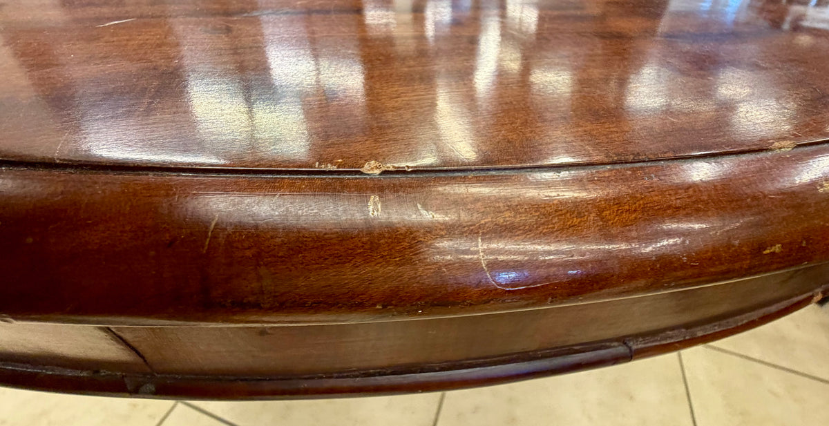 Grand Victorian Round Center / Hallway Table with Scroll Leg Pedestal Base