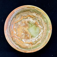Earth & Sage Hand-Carved Natural Banded Green Onyx Shallow Bowl