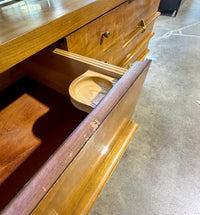Vintage Sklar-Peppler Mid-Century  Triple Dresser and Beveled Mirror Set