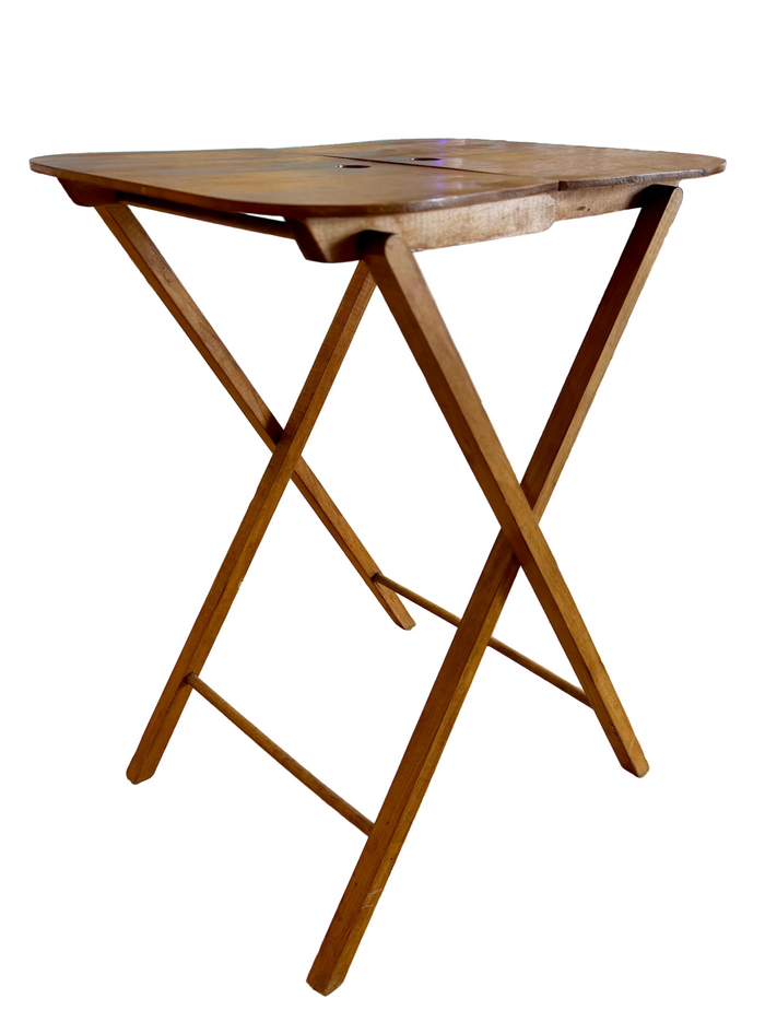 Vintage Mid-Century Modern Teak Folding Snack Table / TV Tray