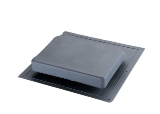 High Impact Resin Super Low Profile Slant Back Louver Static Roof Vent in Gray