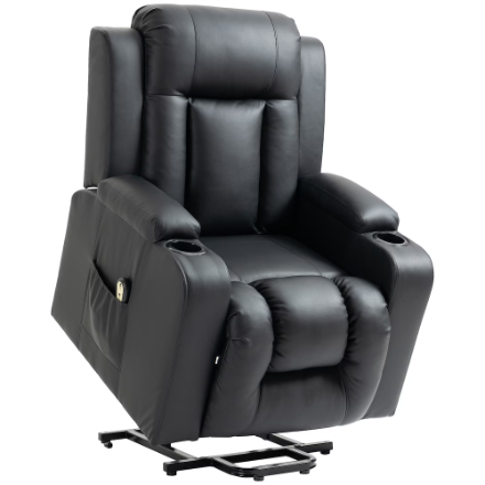 Electric Power Lift Recliner Chair for Elderly w/ Cup Holders, Black