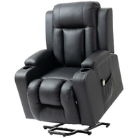 Electric Power Lift Recliner Chair for Elderly w/ Cup Holders, Black