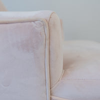 Curved Back Accent Chair in Pale Pink