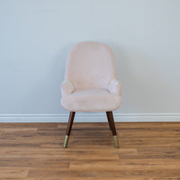 Curved Back Accent Chair in Pale Pink