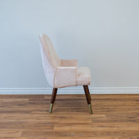 Curved Back Accent Chair in Pale Pink