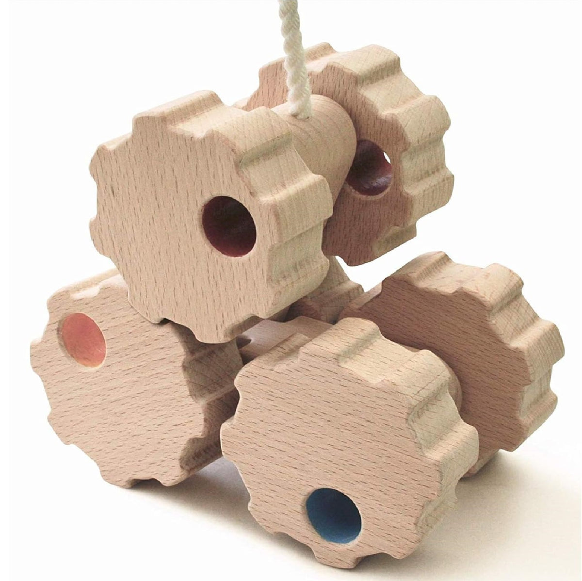 Ginga Kobo - Wooden Six Wheeler Pull Toy