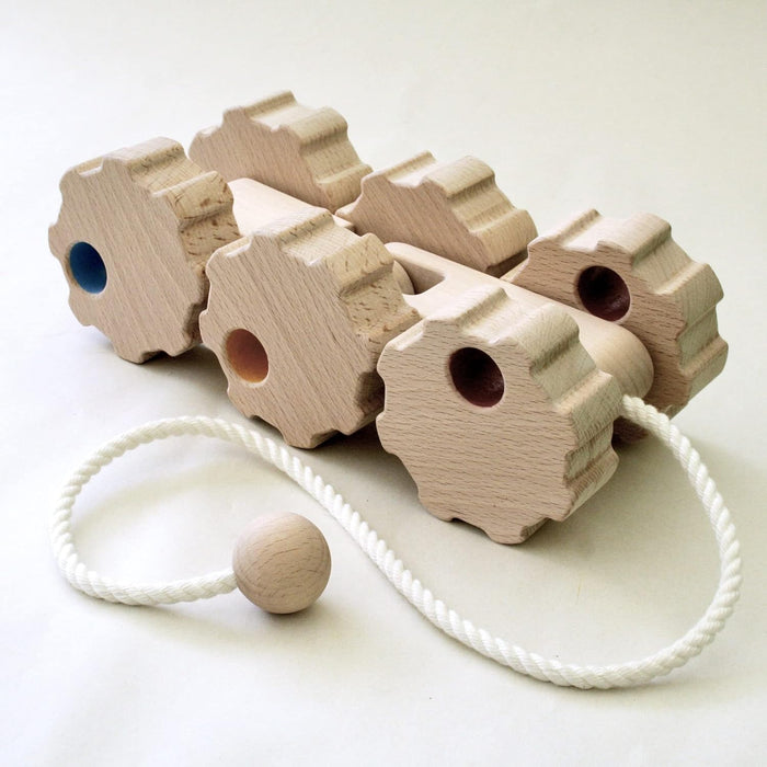 Ginga Kobo - Wooden Six Wheeler Pull Toy