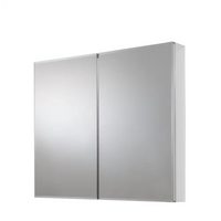 Glacier Bay 30x24-inch Recessed or Surface Mount Medicine Cabinet with Bi-View Beveled Mirror in Silver