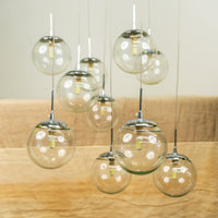 Glass Globe Pendant Light 18" W x 55" H x 18" D