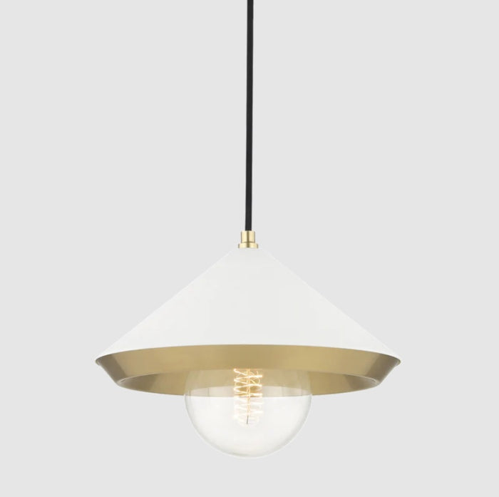 Marnie Modern 1-Light Pendant in White - Small Size