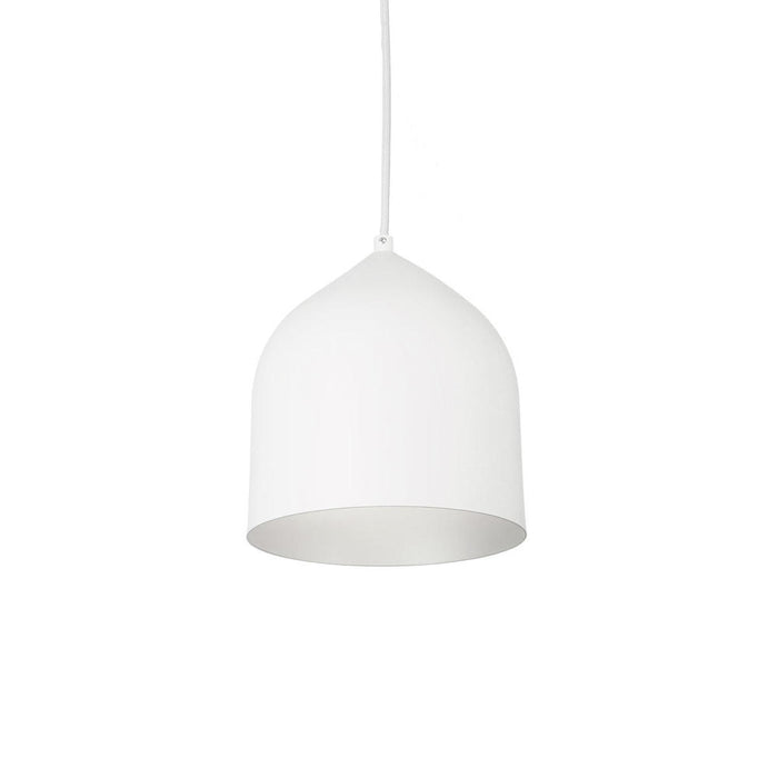 Helena 8-inch LED Pendant in White & Silver PD9108-WH/SV