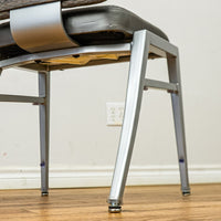 18-Inch W Quick Silver Finish Chair with Mixed Upholstery and Rear Grip Handle